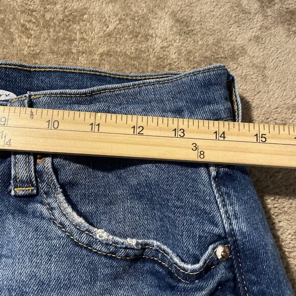 Old Navy Jeans Womens Sz 6 Sky High Extra Blue Distressed Raw Straight Leg Pants - Picture 6 of 8